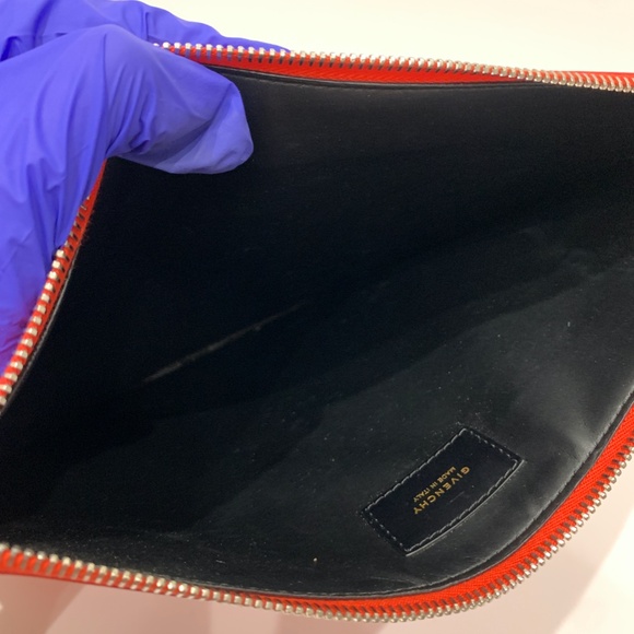 Givenchy Red Pochette Clutch Sku#85560 (Gently used, color fading) - Picture 10 of 11